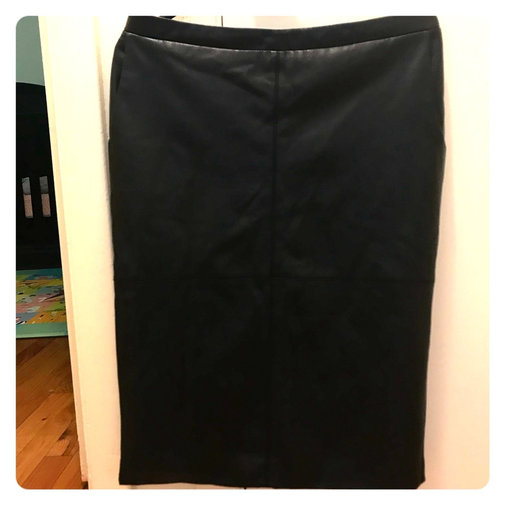 Leather pencil skirt